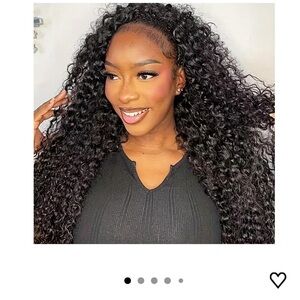 #12 Black Curly Half Wig Brand new in box